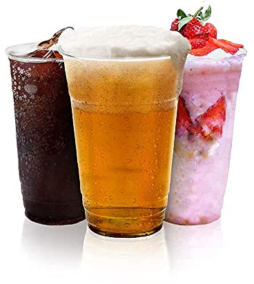 Signature Packaging - Disposable Plastic Party Cups - 330ml Half Pint - 50 Pack - Heavy Duty