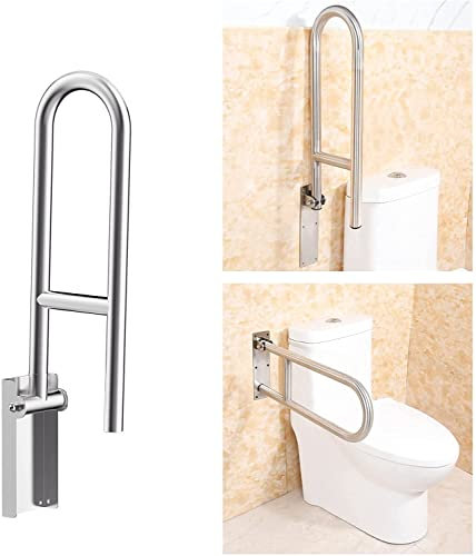 Wandstützgriff Aufstehhilfe Stützhilfe, WC Haltegriff Klappbar Toiletten, Edelstahl Stützklappgriff Haltegriff Sicherheits Stütz-Haltegriff rutschfest für Senioren & Behinderte (Unterstützung 200kg)