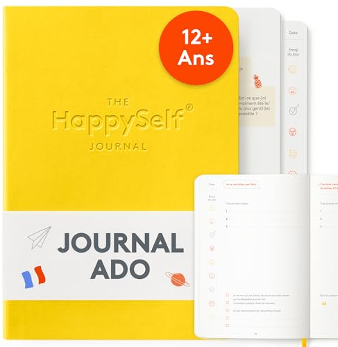 HappySelf Teen Journal - Guided Wellness Journal för tonåringar: Främja lycka, Foster Mindfulness - Tonåring Flicka eller Pojke Presentdagbok Anteckningsbok för positiva vanor, Självupptäckt [French