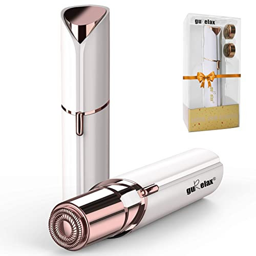 Gurelax Gesichtshaarentferner für Frauen, schmerzloser weiblicher Gesichtsrasierer Frauen, wiederaufladbar, 2 x Ersatzköpfe enthalten, der Gesichtsepilierer Damen für Lippe, Kinn, Arme