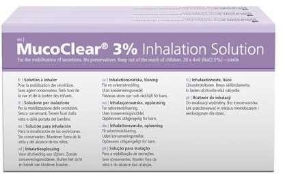PARI MucoClear 3% Inhalation Solution – Pack of 20 – Mucus Relief & Easy Expectoration from Sinuses & Lungs – Sterile, Preservative Free – Suitable for All Ages
