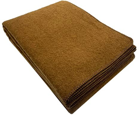 Kamel Wohndecke Kuscheldecke Wolldecke - 50% Kamelwolle 50% Merinowolle - 130x200cm - 411g/m2 - Temperaturausgleichend - mit Geschenkkarton