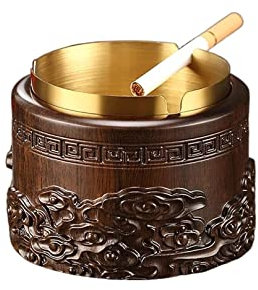 Cendriers Cendrier à cigarettes à découper exquis, doublure intérieure amovible en acier inoxydable, porte-cendres for fumeurs Aspirateur de Fumée