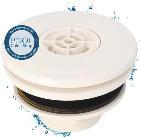 Duraol Einlaufdüse mit Gitter I Weiß I Verstellbare Pool Einlaufdüse für Folienpool, Beton- & Polyester-Becken I Einströmdüse aus ABS I Pooldüse mit Flansch, Dichtungen & Schrauben