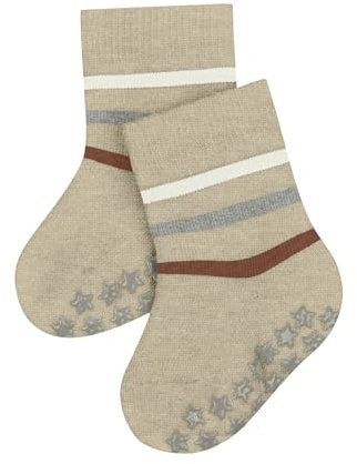 FALKE Unisex-Baby Multi Stripe B Hp Cotton Sole-Stopper Socks, Beige Sand Melange 4651, 74-80