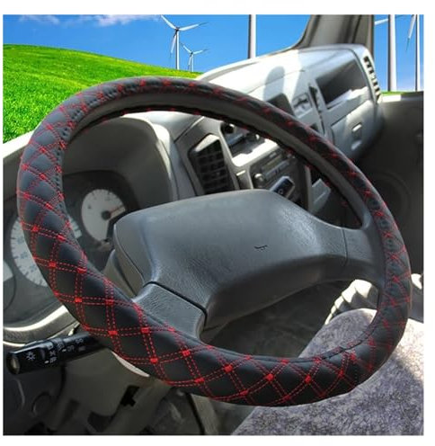 AVFORA Lenkradhüllen Für Auto Bus LKW 36 38 40 42 45 47 50 cm PU Leder Auto Lenkradbezüge Rutschfester Durchmesser Auto Lenkradbezug Lenkradabdeckung (Farbe : 42CM)