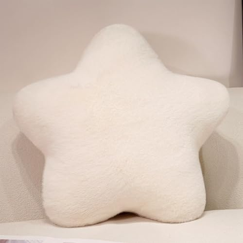 Bettschlange Kuschelkissen Kinder, Stern Kinderkissen, Weiche Flauschige Sternenkissen, Kissen Kinderzimmer Sternform Dekokissen für Mädchen & Jungen Zuhause Schlafzimmer,Weiß,40x40cm