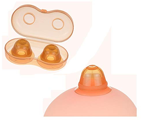 Nipple Sucker Corrector for Inverted, Nipple Puller or Extender,Latch Assist Nipple Enhancer Suckers with Dustproof Case for Woman Mother Breast Feeding Breast Feeding Brown Color