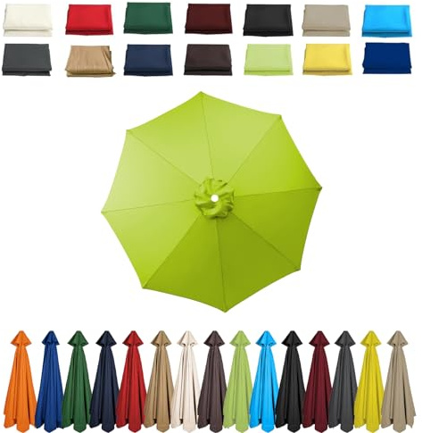 2 m 2.3 m 2.5 m 2.7 m 3.0 m Parasol Replacement Cover 6/8 Struts Patio Umbrella Canopy Fabric Cover Garden Umbrella Replacement Canopy for Cantilever Parasol Yard Garden, Green, 3.0m-6 Streben