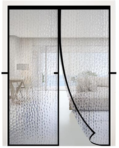 RELIANCER Magnetic Thermal Insulated Door Curtain,Waterproof EVA Door Cover,Fit Doors Size Up to 80x96,Temperature Protection Insulated Doorway Curtain Partition,Patio Self-Closing Doors Net Screen