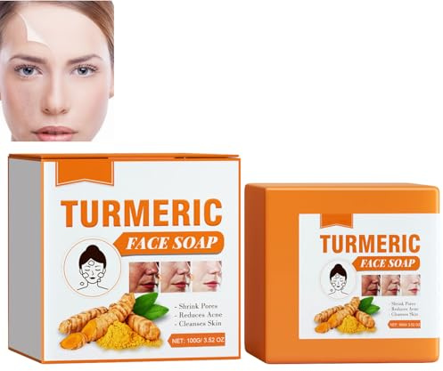 Savon Exfoliant Au Curcuma Naturel,Savon à L'acide Kojique au Curcuma,Doux pour l'Hydratation du Visage et Corps,pour Bain Éclaircissant,Rétrécissement des Pores