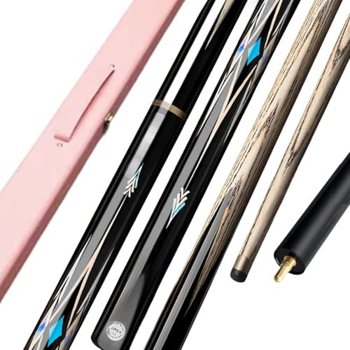 Pool Sticks für Erwachsene Set, 57 Zoll Pool Queue Stick Set mit Mini Butt End Verlängerung Eschenholz 3/4 Gelenkig Snooker Queue Pool Tisch Spiele Billard Stick Pool Queue Set (Set 5)