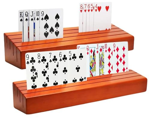 AUTOWNLUX 2 Stück Kartenhalter Kinder, Spielkartenhalter Freisprech, Kartenhalter Holz, Kartenständer für Kinder, Erwachsen, Senioren