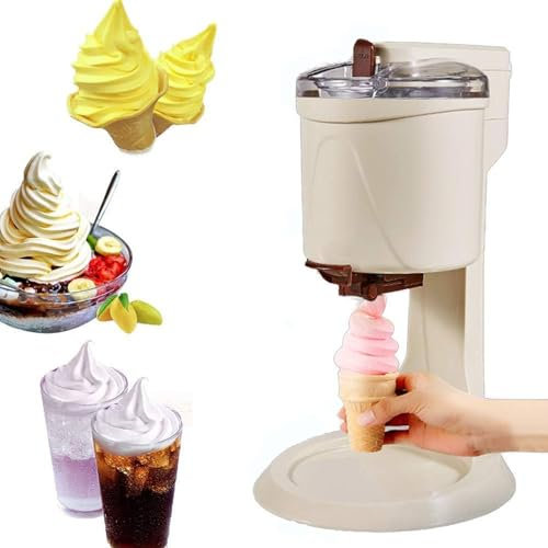Macchina per Gelato Soft, Mini Gelatiera Completamente Automatica da 1000 Ml, Gelatiera Veloce da Banco Fatta in Casa, Sorbetto con Cono di Yogurt da Dessert, con Misurino con Bilancia Elettronica