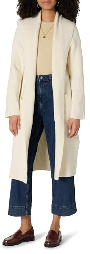 Amazon Essentials Cardigan Lungo con Tasche, in Misto Cotone a Maglia Testurizzata, Vestibilità Oversize Donna