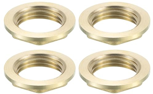 QUARKZMAN Accesorio de tubería G1/2 Tuerca de bloqueo hexagonal con brida Tuerca delgada roscada hembra para fijación de fontanería, latón 4 piezas