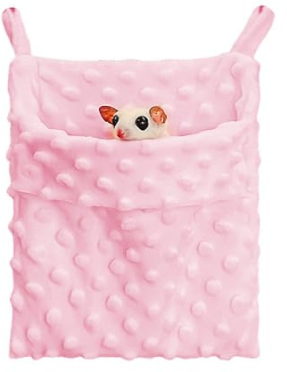 DONGKER Sacco a Pelo per Piccoli Animali, Letto per Criceti con 2 Ganci, Nido Amaca Caldo per Petauri dello Zucchero, Porcellini India, Furetti, Ratti, Ricci