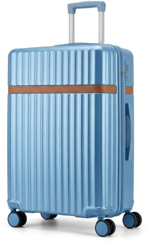 RMW 24 Inch Medium Suitcase Lightweight Hard Shell Luggage with 360° Spinner Wheels 3-Digit Combination Lock, Airline Checked & Carry-On Compatible Travel Bag (ICE Blue, Medium 24)