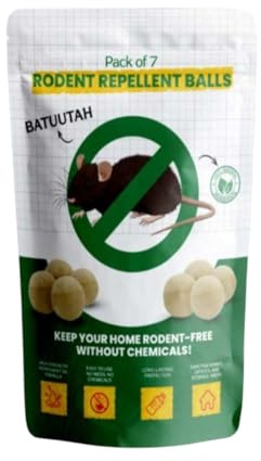 Rat and Mouse Repellent (7 Balls) – Peppermint Oil Smell Repell All Types Rodent, Humane Rat Deterrent for Indoor, Powerful Pest Control for Mice, Spider, Cockroach, and Mosquito