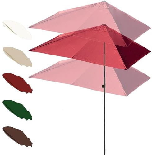 OPOLDBDMAC Patio Demi-parasol Parasol De Porche 6,5×3 Pieds Hauteur Réglable Demi-parapluie Parapluie De Balcon Inclinable À Bouton-poussoir Parasol Rectangulaire 1/2 Pour Condo, Maison De Ville(Burgu