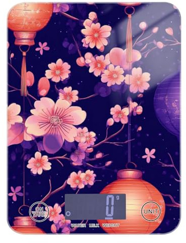 Mini bilancia da cucina giapponese vintage con display LCD, 5 kg/5 g, piccola bilancia da cucina con 4 unità per la perdita di peso per la preparazione dei pasti cheto (batterie non incluse)