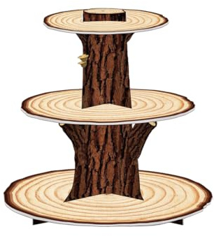 Gkaopi Soporte para Tartas 3 Pisos de Cartón Soporte de Magdalenas Bandejas para Tartas Dulces Frutero Pasteles Cupcake Stand Decorativas Plato Decoración de Fiesta de Cumpleaños (6)