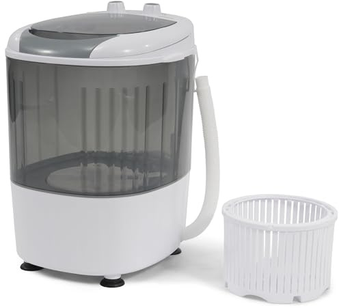 Elevon Mini Spin Dryer Portable Washing Machine, Compact Laundry for Home, Apartment, RV, Gray