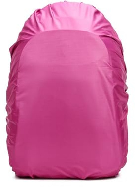 RUHTEUO Zaino da Esterno in Tessuto con Copertura Antipioggia, Zaino di Grande capacità, Borsa Trekking, Viaggio Impermeabile, Ciclismo(Pink Color)