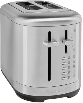 KitchenAid 2-Scheiben-Toaster, extrabreite Schlitze, 7 Bräunungsstufen, Bagel/Auftau/Aufwärm-Funktion, manueller Hebel, Vollmetallgehäuse, Stainless Steel