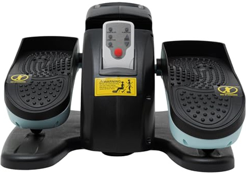 Elektrischer Ellipsentrainer, Kompakter Unter Tisch Bein Trainer, 5 Gang-Geschwindigkeit, LCD & Fernbedienung Rutschsicher Platzsparend Faltbar, FüR Senioren/Reha Blau 25Kg Tragkraft