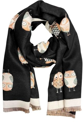 Jeamis Kuschelig Wendeschal Hirsch Weihnachtsschal Strickschal Weicher Warmer Winter Schal Baumwolle Tuch Stola Übergangsschals Ray Weihnachten