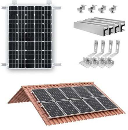 Kit di staffe di montaggio for pannelli solari da 10/6/4 pezzi, set di ganci for tetto di fissaggio su guide fotovoltaiche for un'installazione versatile(4pcs)