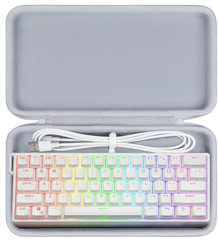 Lebakort Funda Dura de Viaje Estuche para Razer Huntsman/Huntsman V3 Pro Mini/Blackwidow V3 Mini/Snpurdiri 60%/Aula WIN60 HE 60% Teclado Mecánico (Gris)