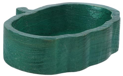 Toyvian Bol en Bois Naturel Forme Citrouille, Plateau à Fruits Décoratif Vert Citrouille, Bol Multifonction pour Desserts et Snacks, Assiette en Bois Cuisine, Plateau de Service