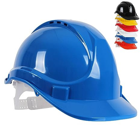 Blackrock Blauer Schutzhelm, Sicherheitshelm, für das Baugewerbe, Herren, Damen, Unisex, Arbeitshüte, Bauarbeiter, Einheitsgröße, verstellbares Kopfband, HDPE-Schutz, UK/EU 2016/425 EN937:2012+A1:2012