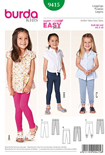 burda kids Papier-Schnittmuster Mädchen Leggings #9415 Gr. 98-104 | für Anfänger
