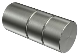 INTERDECO Gardinenstangen Endstücke Rillenzylinder, aus Metall, Edelstahl-Optik, für Vorhangstangen 16 mm und Innenlaufstangen, Typ 1116130, 2 Stück