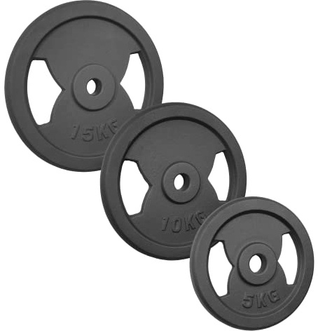 POWER-XTREME Hantelscheiben | Gewichtsscheiben | Gusseisen | 30/31 mm | mit Griffen | Größenauswahl: 5kg | 10kg | 15kg | 20kg | Studioqualität | Gewichte für Kurzhantel Langhantel