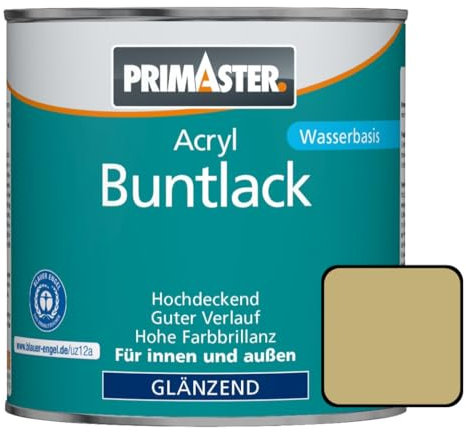Primaster Acryl Buntlack 750ml Beige Glänzend Wetterbeständig Holz & Metall