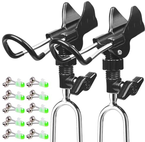 Aluminum Fishing Rod Holder for Bank & Beach, 360° Adjustable Pole Stand – Heavy-Duty Ground Mount, Gift for Dad, Men Father’s Day, Birthday (Excluded 10 fishing bells)