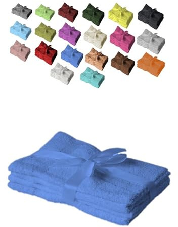 Exklusiv Heimtextil Juego de 4 toallas de invitados, 30 x 50 cm, azul realeza