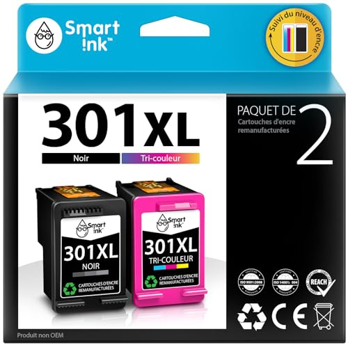 Smart Ink Wiederaufbereitete Druckerpatronen als Ersatz für HP 301XL 301 XL (2 Multipack Schwarz & Farbige) für DeskJet 1000 1050 2050 2050A 2050 1510 3055a HP Envy 4500 4504 5530 Officejet 2620 2622