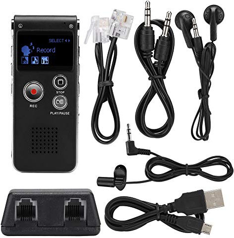 Tosuny Grabadora de Voz, Grabadora de Voz Digital USB de 8GB Grabadora de Audio de Sonido portátil Reproductor de MP3 de música sin pérdida para Dictado, conferencias, reuniones