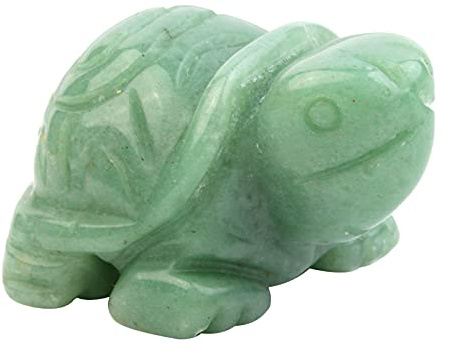 Amogeeli 1.5 Inch Hand-Carved Stone Turtle Tortoise Figurine, Animal Crystal Decor for Home & Office