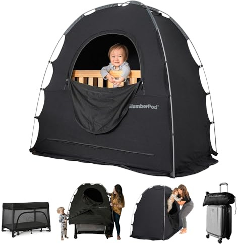 SlumberPod Original Blackout Sleep Tent with Fan for Pack N Play, Mini Crib