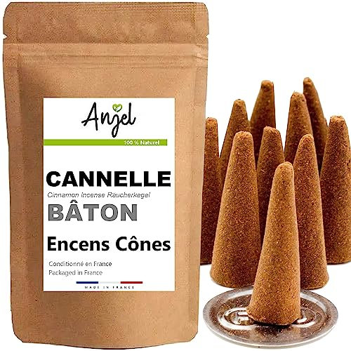 NCA 10 Conos de Incienso 100% Natural con Aroma a Canela - Incienso de Cono para Relajación y Meditación - 10 Unidades