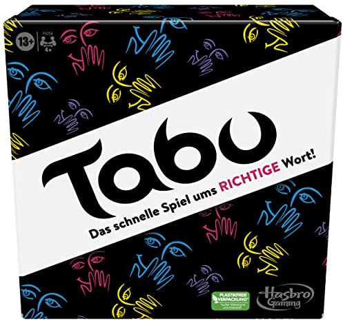 Hasbro Klassisches Tabu Spiel, Partyspiel, Wörterspiel für Erwachsene und Teenager, Ratespiel für 4 und mehr Spieler, ab 13 Jahren, Deutsche Version