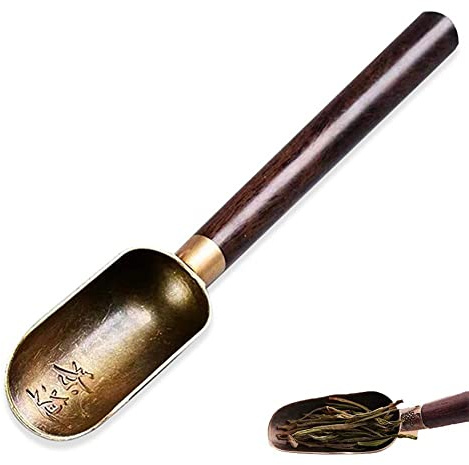 Vepoty Teelöffel mit langem Griff, Servierlöffel, Retro-Teelöffel, Teeblätter, Auswahlhalter, chinesisches Kongfu-Teewerkzeug, Zubehör