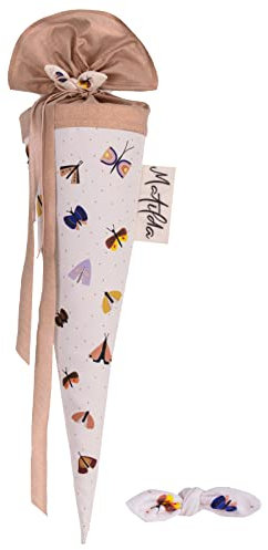 coopz Schultüte 70 cm Schmetterling mit Haarschleife Handmade Zuckertüte Einschulung Schulstart, Farbe:roségold