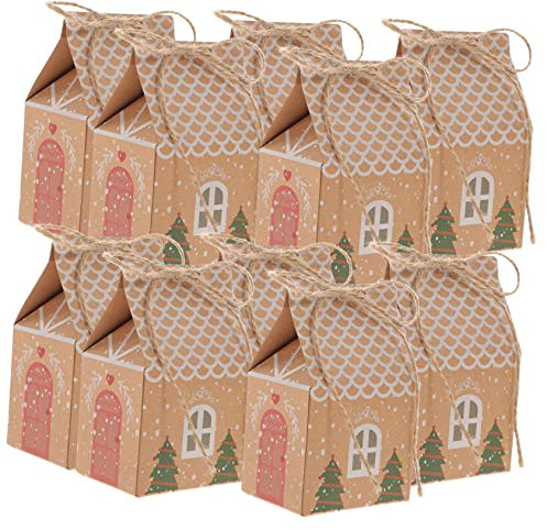 SOLUSTRE Hochzeit 50 Satz Weihnachts-box Weihnachtsbonbonbehälter Lebensmittelbehälter Aus Papier behälter Aufbewahrungsboxen Kraftpapier 3d Dekorative Schachtel Klein